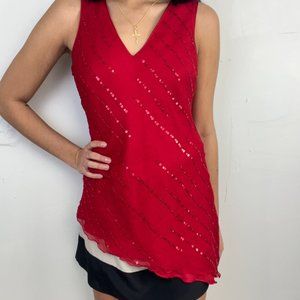 Y2K Spencer Jeremy a red Beaded Dress